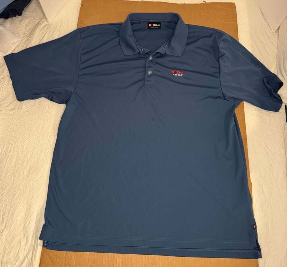 Wilson Team Hyper Tek System Blue Men's Polo Shirt Size XL